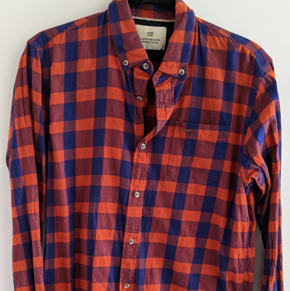 Scotch & Soda button up, Small, blue/red